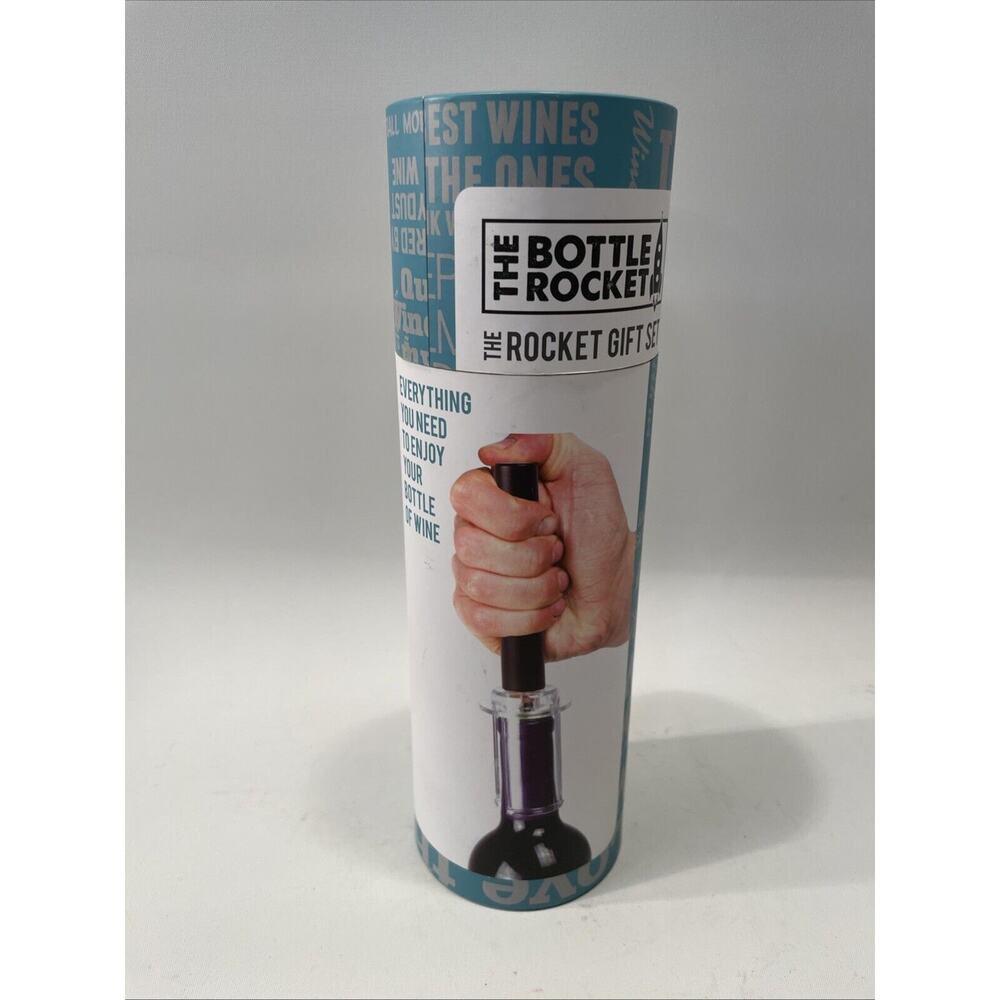 The Bottle Rocket Wine Opener 4pc Gift Set - Air Pump Opener,Cutter,Pourer, Seal